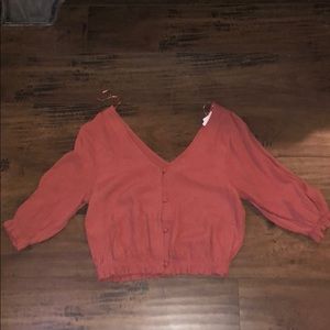Burnt orange blouse NWT